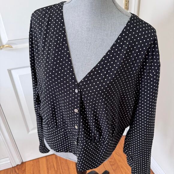 Madewell V-Neck Button-Front Shirt XL Preppy Contemporary - Picture 2 of 6